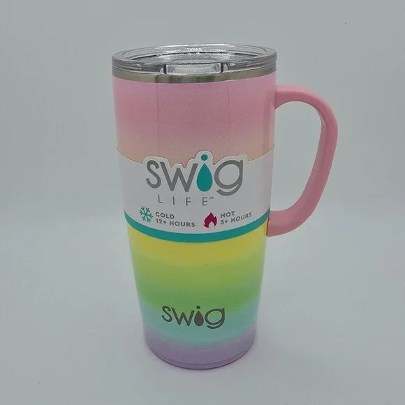 NEW, NWT 22oz Swig Over the Rainbow Insulated Mug Coffee Tumbler Retired Design - Picture 1 of 9